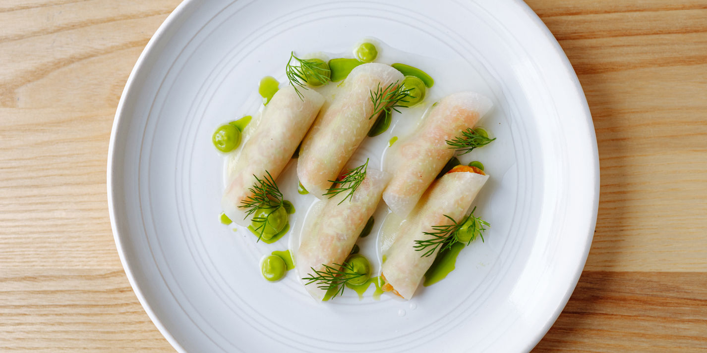 Cured Sea Trout with Pickled Kohlrabi and Parsley Recipe - Great British Chefs
