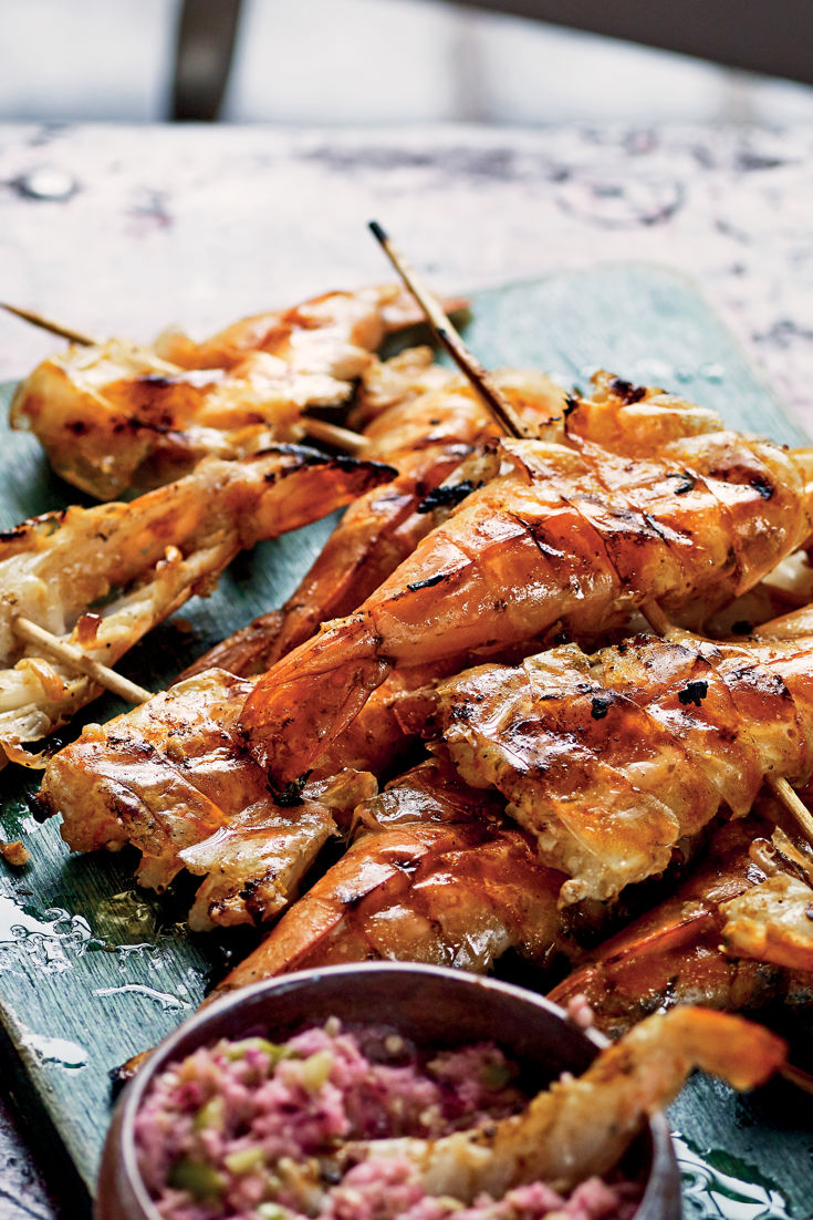 Barbecued Prawn Skewers Recipe Great British Chefs