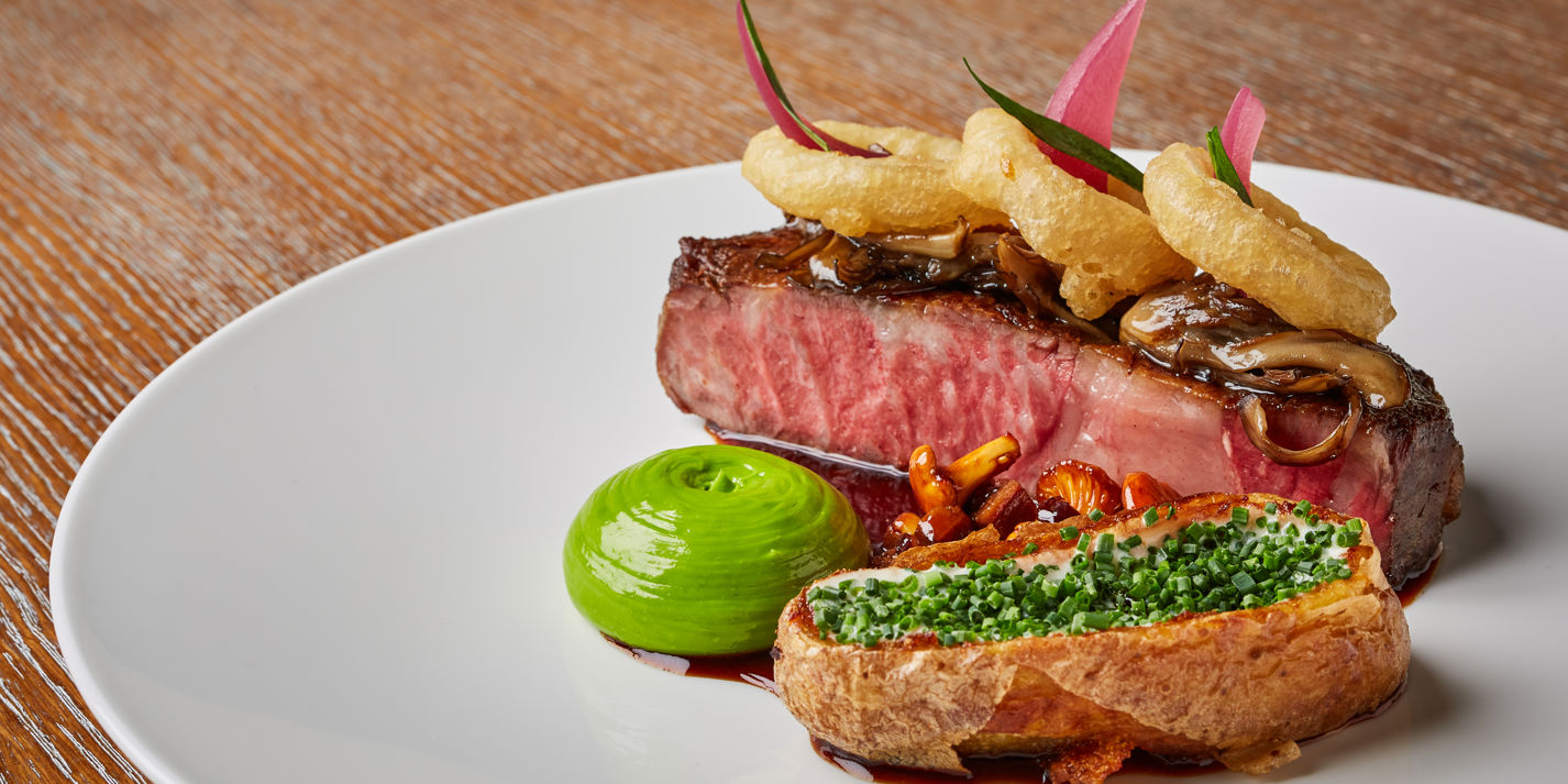 Rib-eye with Sour Cream and Chive Crispy Potato and Chive Mayonnaise Recipe - Great British Chefs
