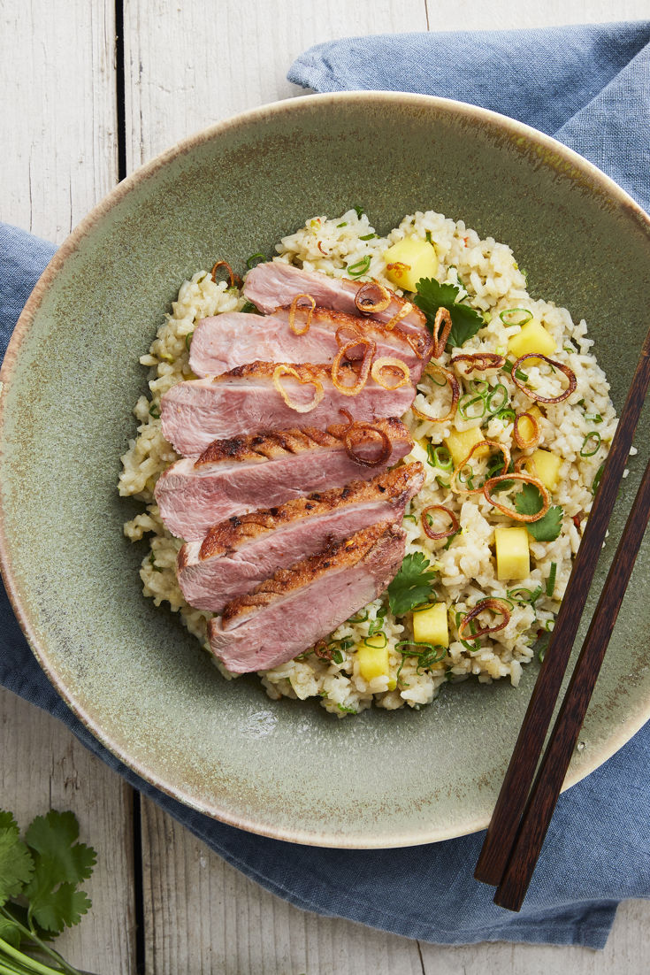 Duck Breast with Red Curry Rice Recipe - Great British Chefs