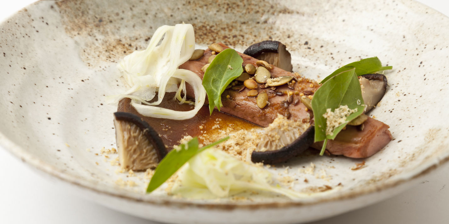 Soy Glazed Duck Breast Recipe with compressed Pickled Shiitake - Great ...