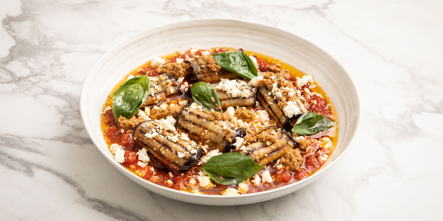 Stuffed Aubergine Rolls Recipe - Great British Chefs