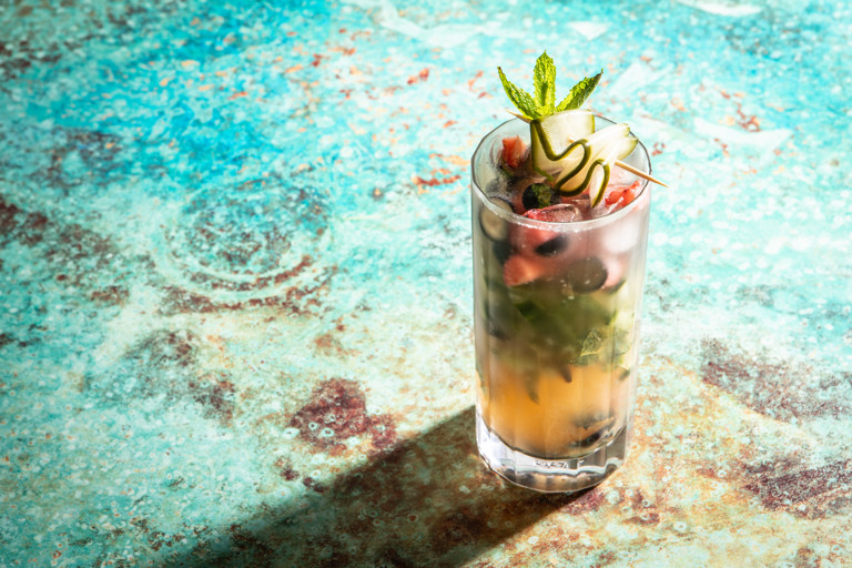 Cucumber, elderflower and yuzu mojito