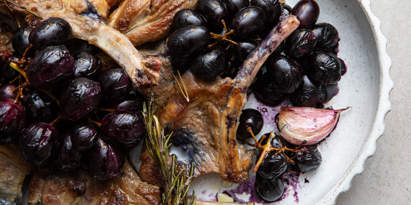 Lamb Chops with Rosemary and Roasted Grapes Recipe - Great British Chefs-image