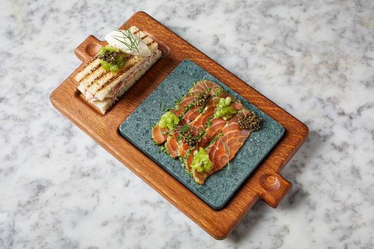 Gravadlax with trout rillettes