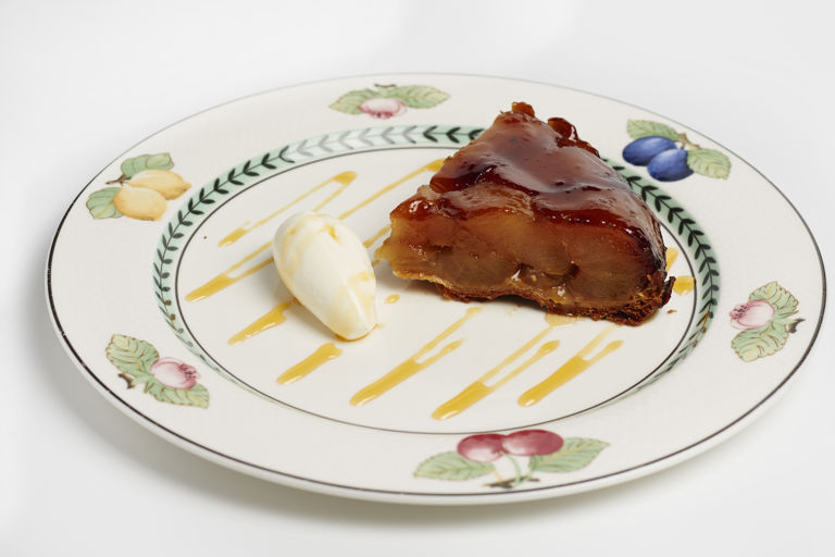 Apple tarte Tatin with crème Normande 