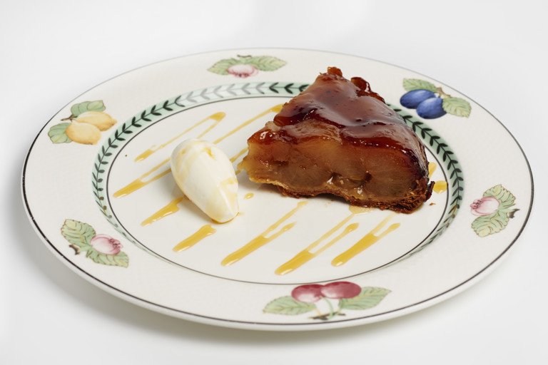 Apple tarte Tatin with crème Normande 