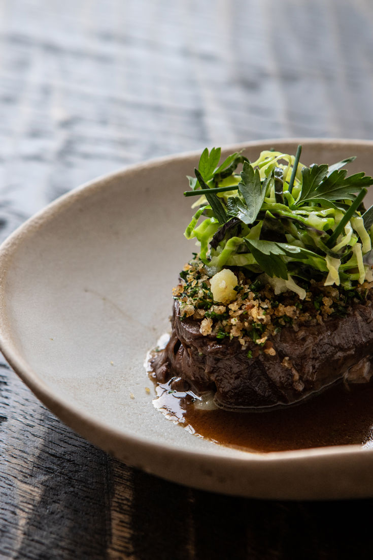 Glazed Shin of Beef With a Crumb of Bone Marrow and Sourdough, With ...