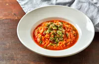 Tomato and anchovy risotto