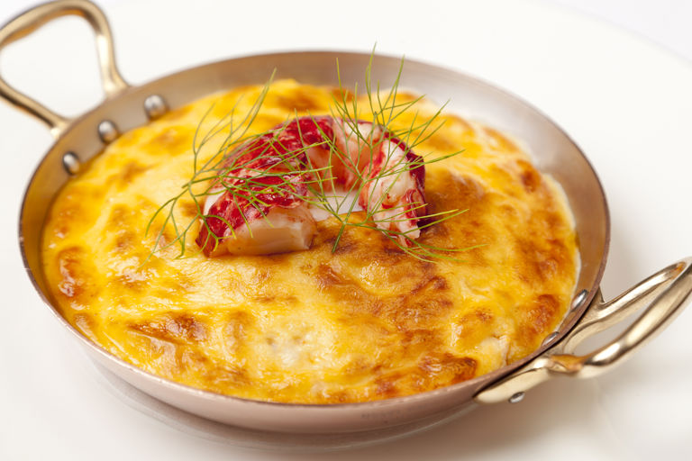 Glazed lobster omelette