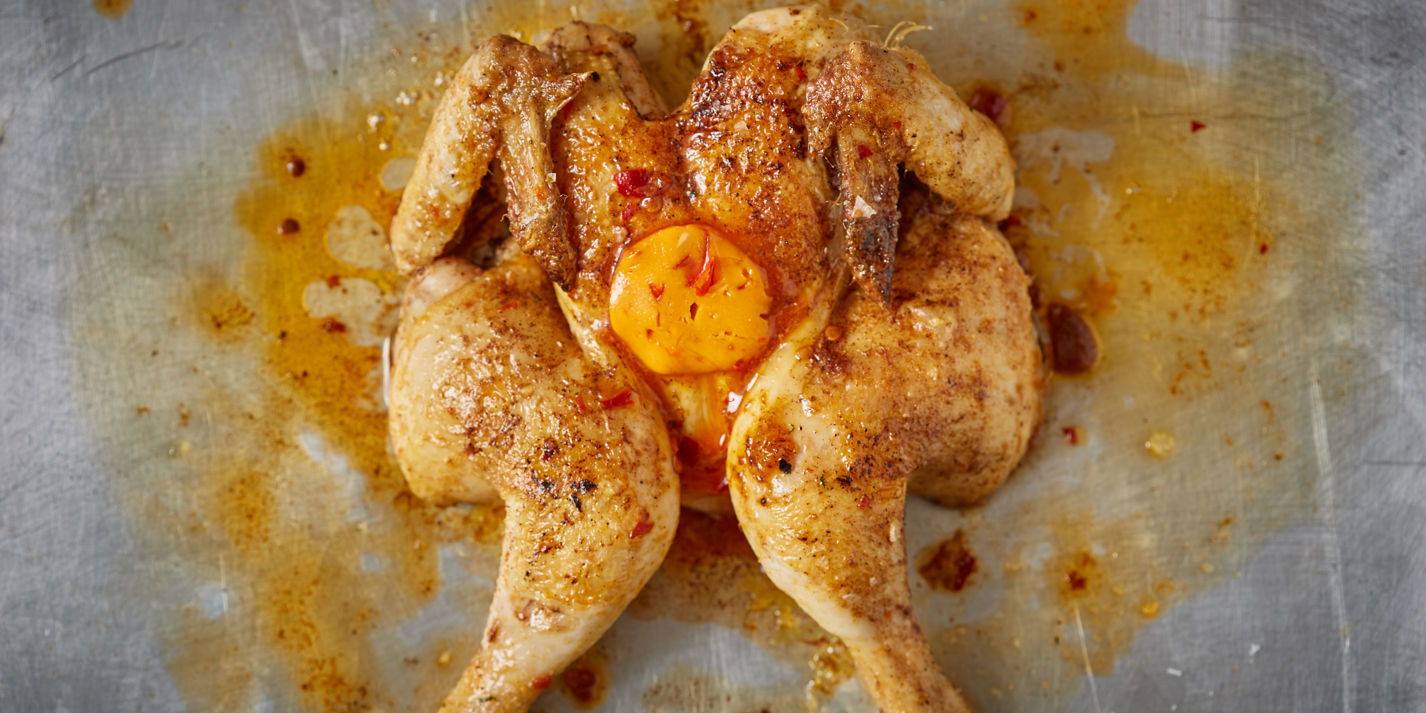 Spatchcocked Poussin with Chilli Butter Recipe - Great British Chefs