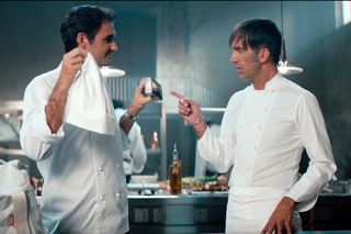 Grand slam: Roger Federer and Davide Oldani