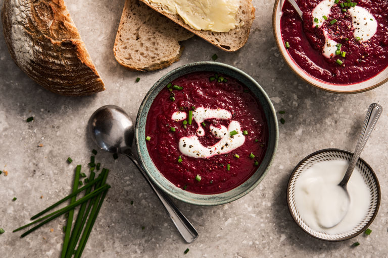 Beetroot and pumpkin soup
