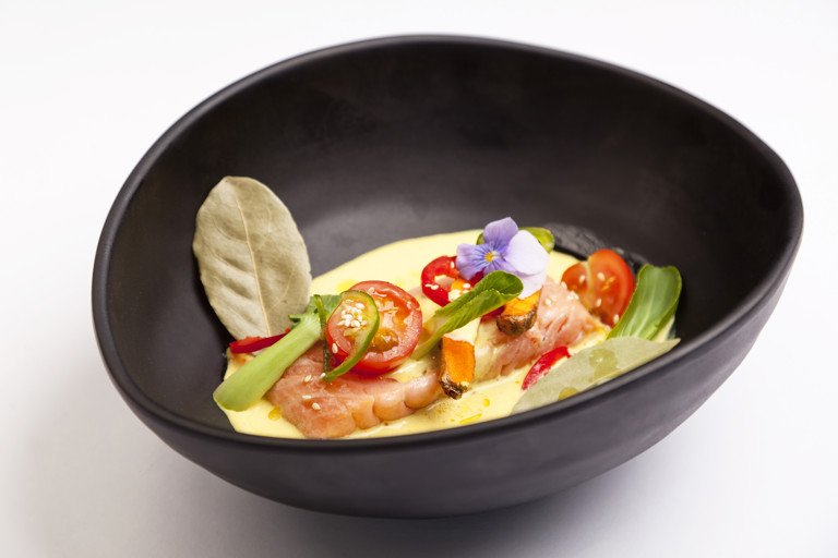Alaska salmon in spicy coconut cream