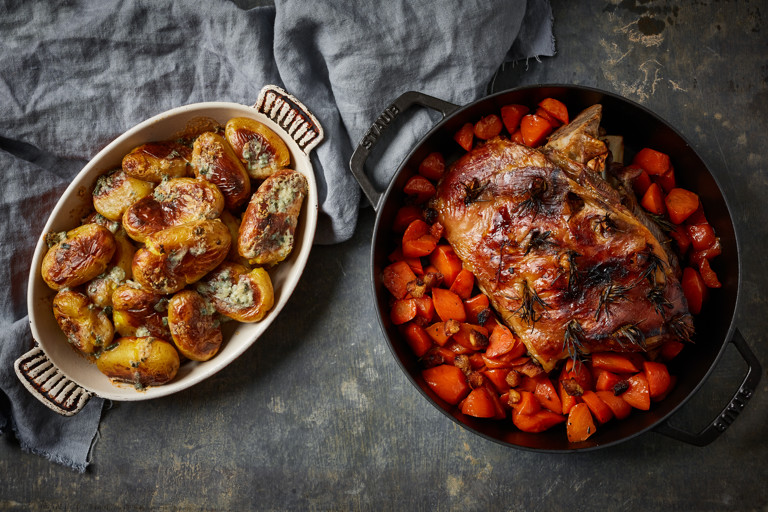 Slow-Cooked Lamb Shoulder with Rosemary Carrots Recipe - Great British ...