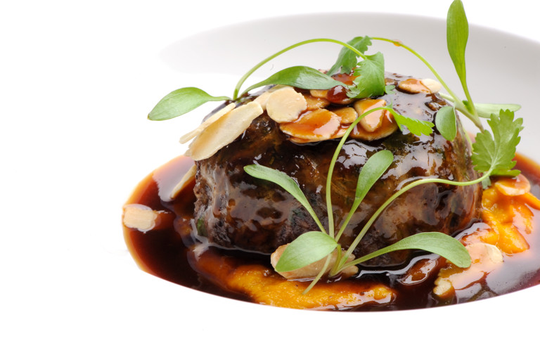 Spiced lamb faggot with carrot purée