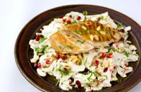 Chargrilled chicken with cauliflower, pomegranate and toasted pine nut salad