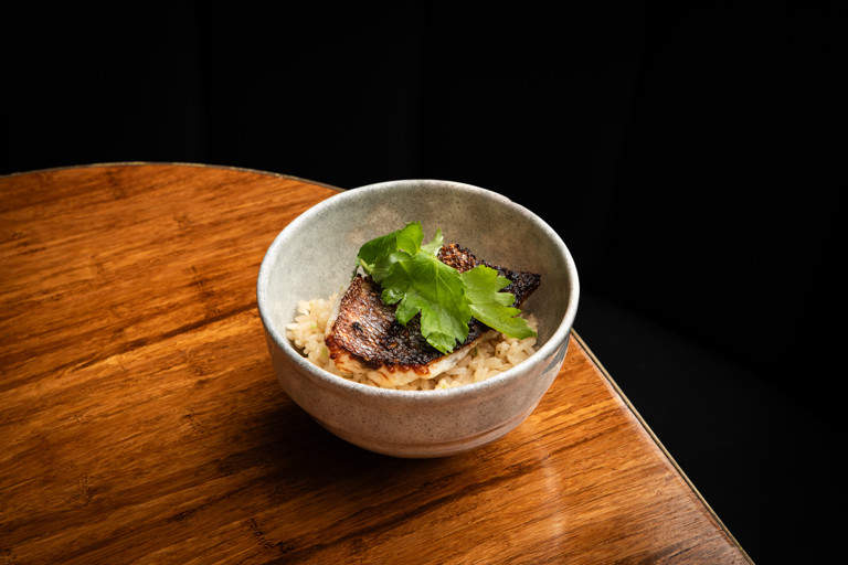 Yuzu sake-shio sea bass rice