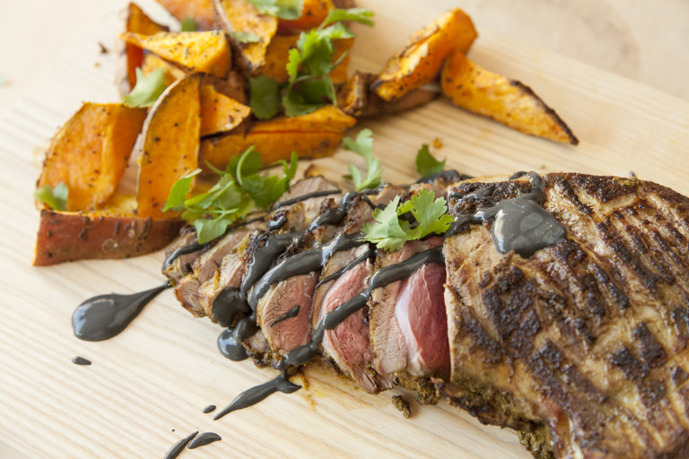 Roast baharat and lemon marinated Welsh Lamb