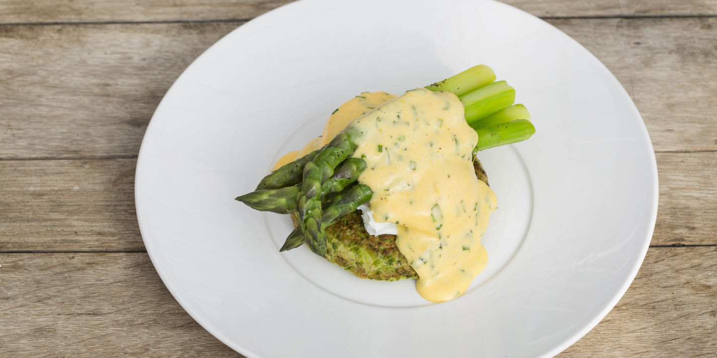 Pea Pancake Recipe with Asparagus and Poached Eggs - Great British Chefs