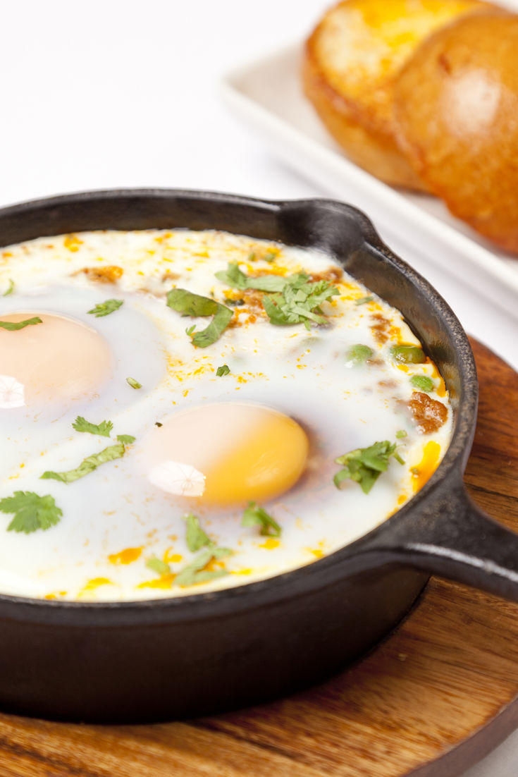 Minced Lamb with Baked Eggs and Peas Recipe - Great British Chefs