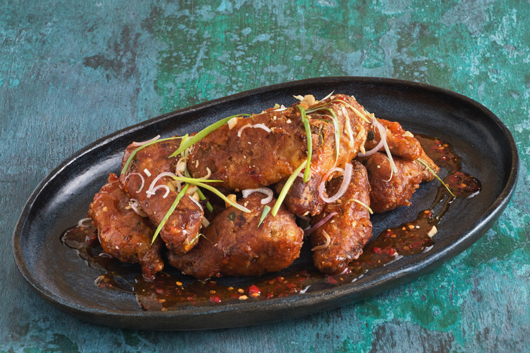Thai-style fried fish sauce wings with Thai sweet chilli sauce