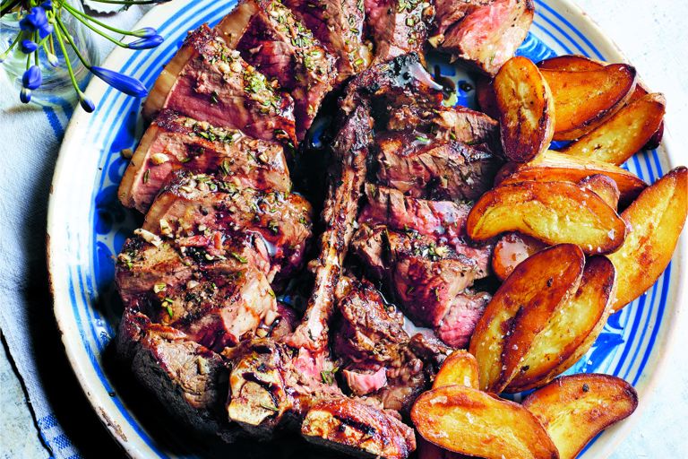 Tuscan-style steak with rosemary, garlic and grape molasses