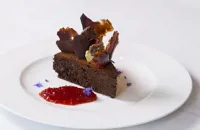 Aubergine and chocolate cake