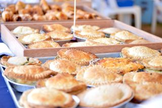 Pies in the window of a shop