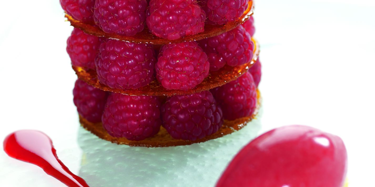 Raspberry Nougatine Recipe With Pistachio Cream - Great British Chefs