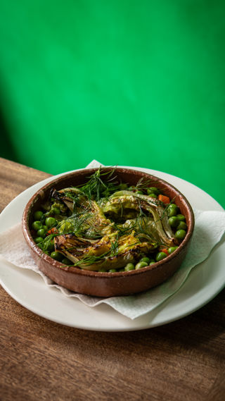 Braised gem lettuce with peas and dill recipe reel