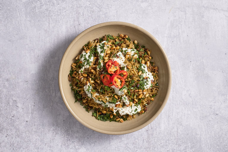 Hashweh with spiced lamb