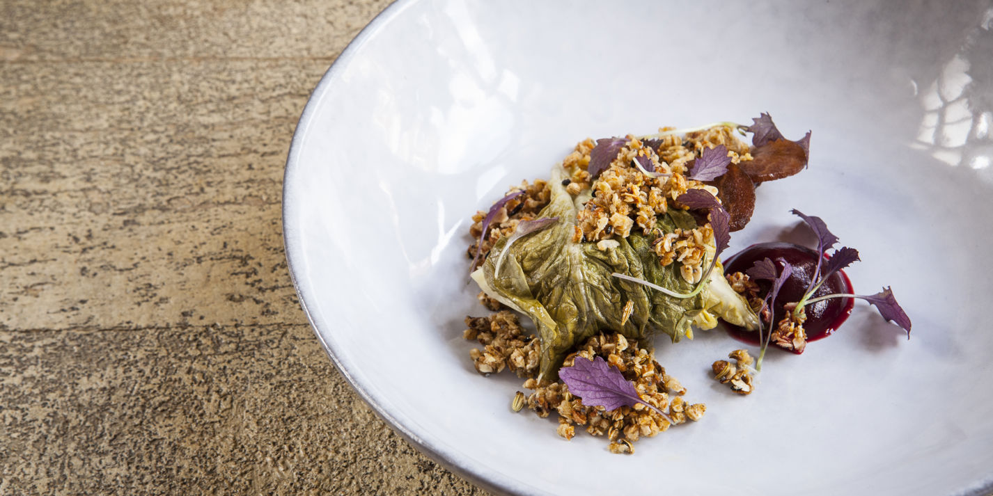 Wood Pigeon with Baby Gem, Mooli, Port and Granola Recipe