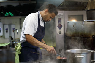 Renemar Pinedo in the kitchen of The Feathered Nest in the Cotswolds