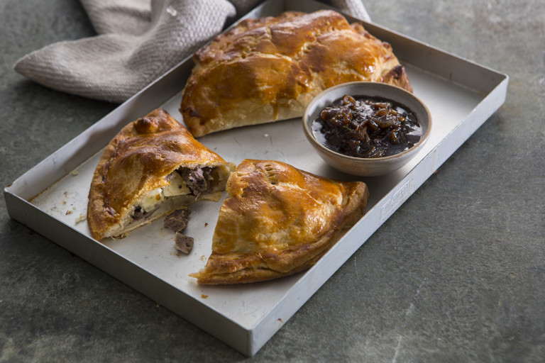 Cornish pasties with beer gravy