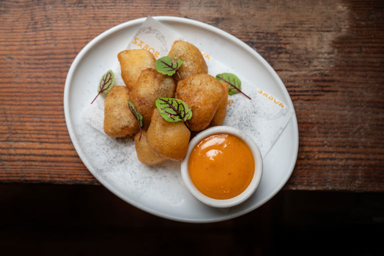 Monkfish tempura with aioli and sorrel