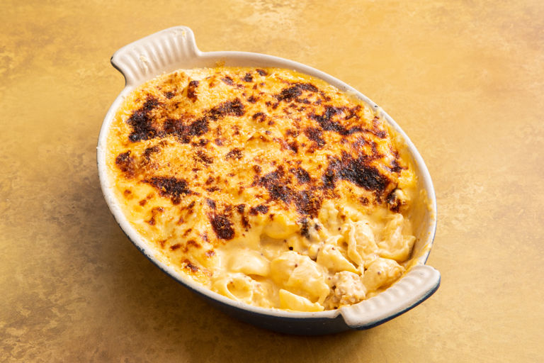 Sauerkraut, sausage and mustard macaroni cheese 