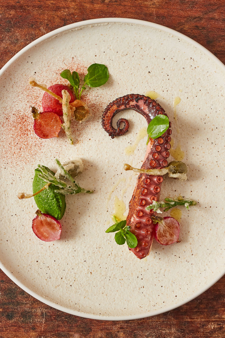 Galician Octopus with Watercress and Samphire Tempura Recipe Great