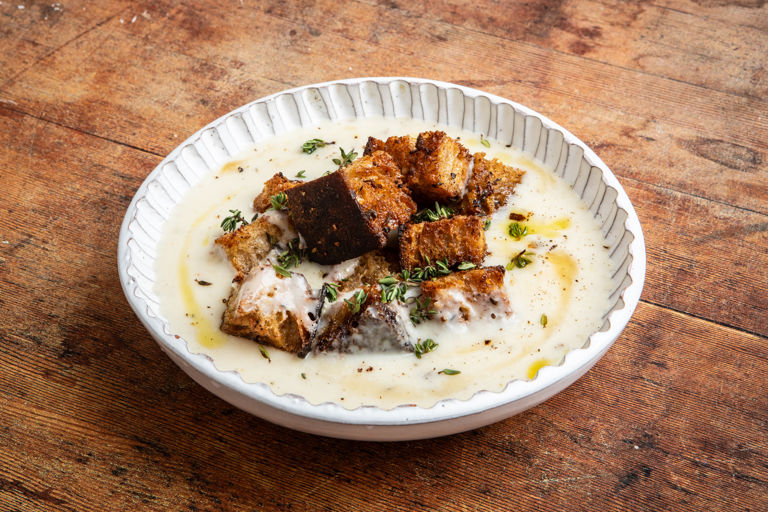 Bone marrow butter leftover sourdough croutons