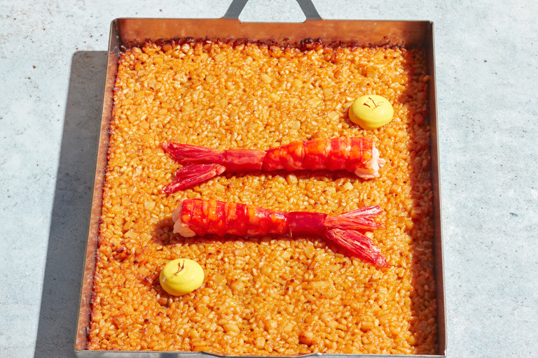 Gourmet rice with saffron aioli