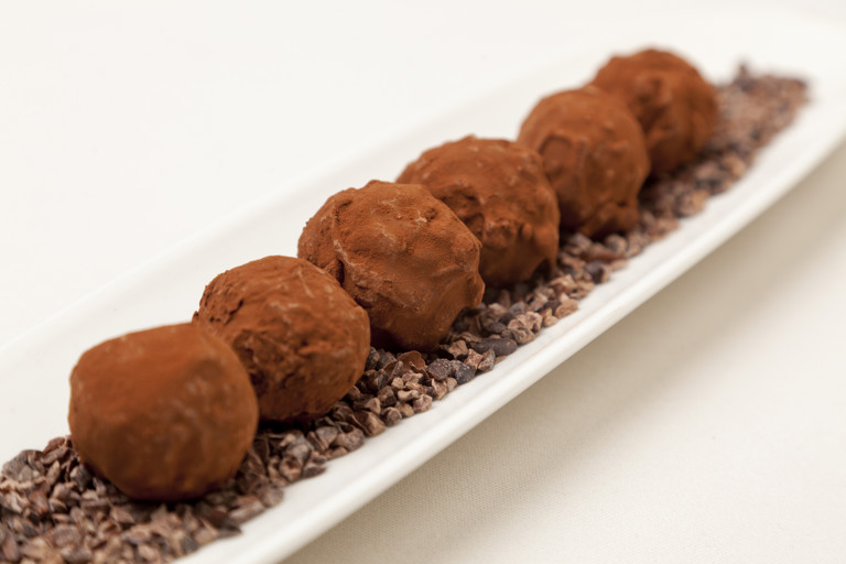 Salted caramel and peanut truffles