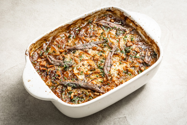 Boulangère potatoes with anchovy butter