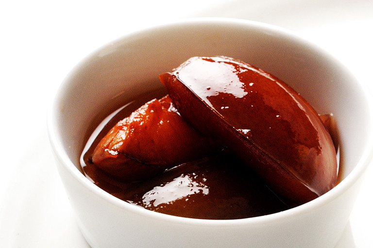 Poached plums