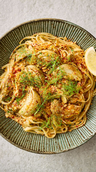 Spiced fennel and artichoke linguine recipe reel