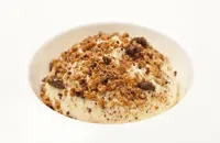 Milk chocolate cream with coffee and cookie crumb