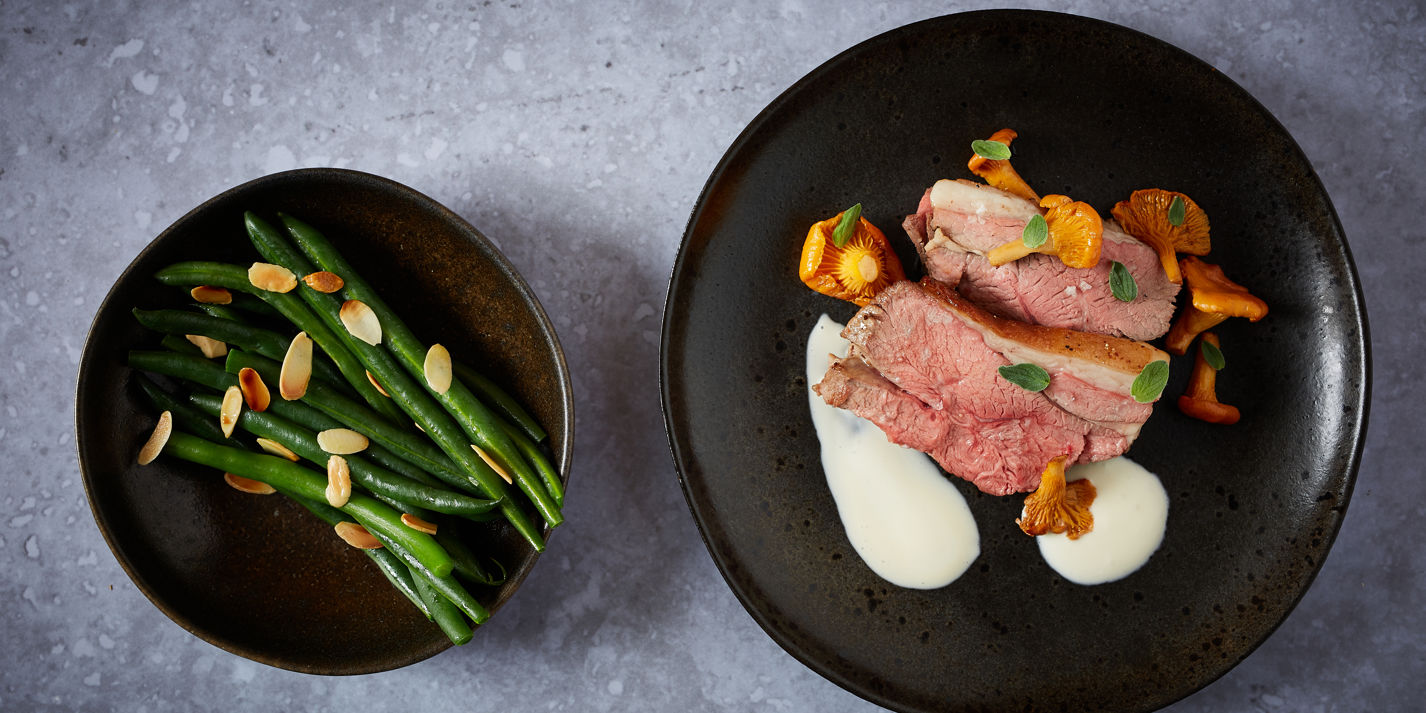 Lamb Rump with Wild Mushrooms and Cider Sauce Recipe - Great British Chefs
