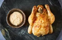 Roast poussin with chicken fat mayonnaise