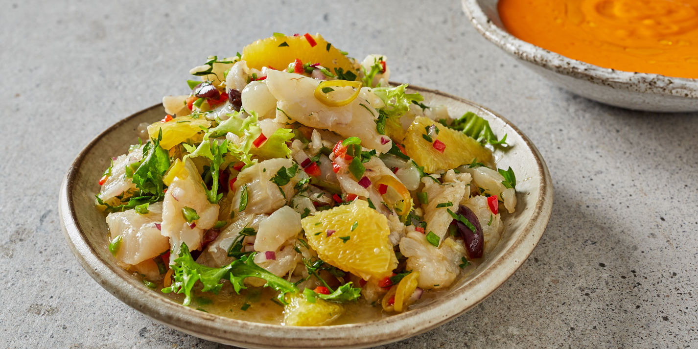 Salt Cod Esqueixada with Salmorejo Recipe - Great British Chefs-image
