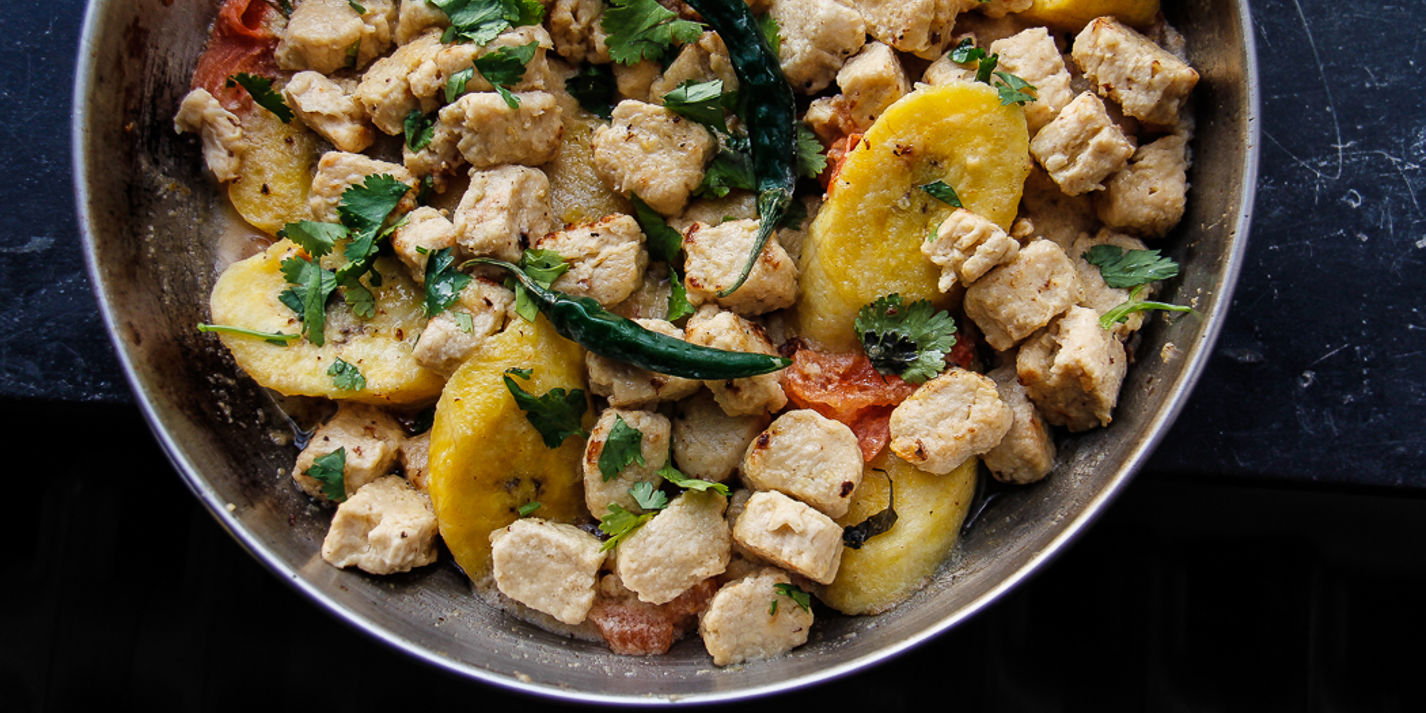 Quorn chicken, coconut and plantain stew recipe - Great British Chefs