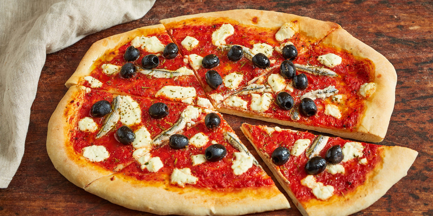 Barbecued Pizza with Anchovies and Goat's Cheese Recipe - Great British Chefs